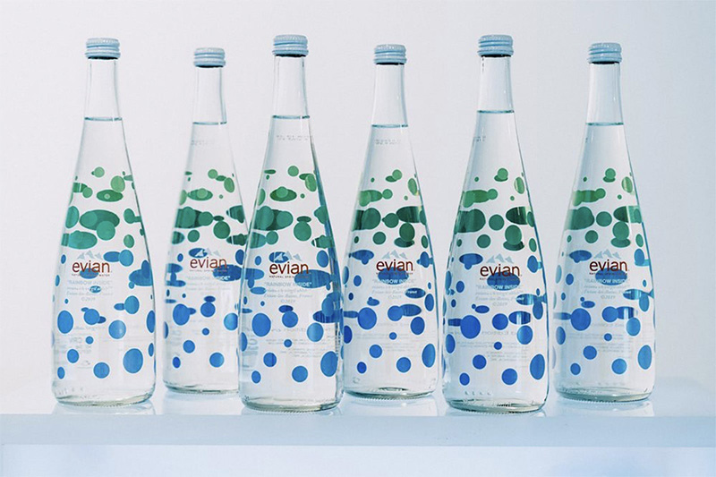 Virgil Abloh's limited edition glass bottle for evian