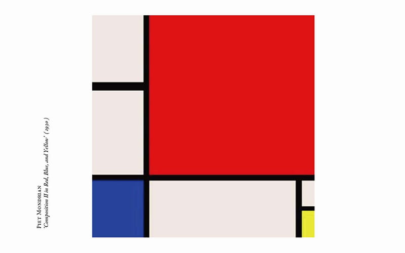 Piet Mondorian Composition Ⅱ in Red, Blue, and Yellow (1930)