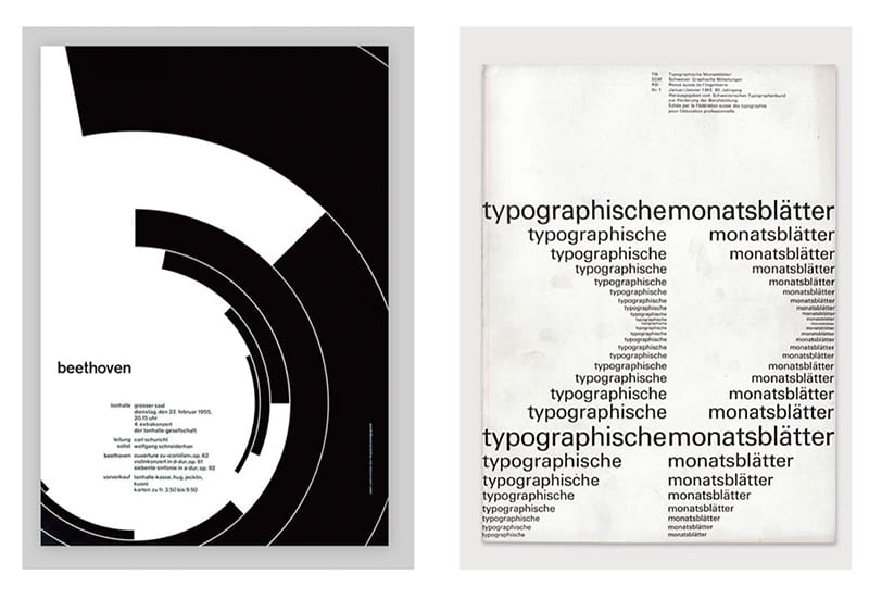 left: Josef Muller Brockmann (1955) right: Emil Ruder (1961)